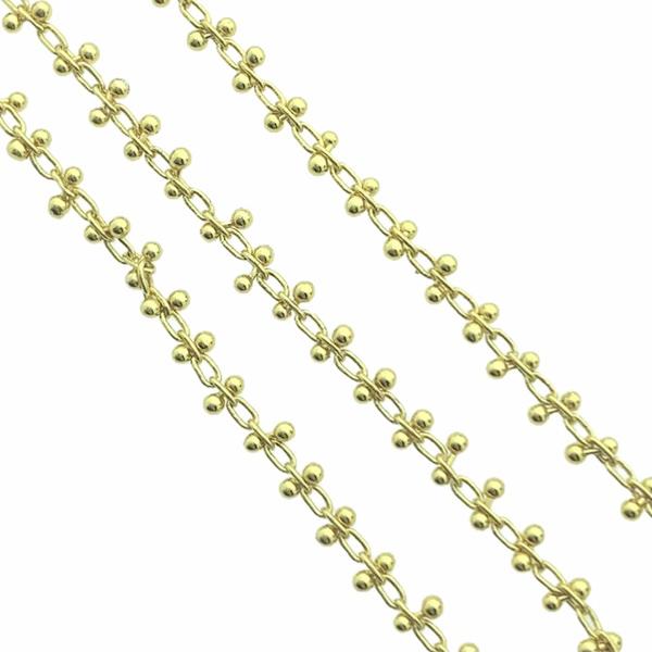 Ketting schakels gold plated 1,5x3mm - prijs per 10cm-Kraaltjes van Renate