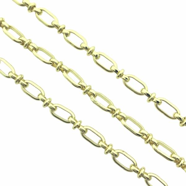 Ketting schakels gold plated 9x4mm - prijs per 10cm-Kraaltjes van Renate