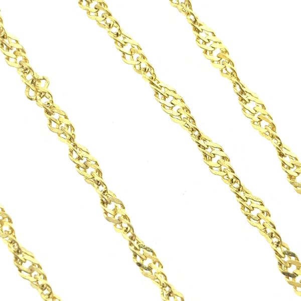 Ketting twist RVS goud 2mm - prijs per 10cm-Kraaltjes van Renate