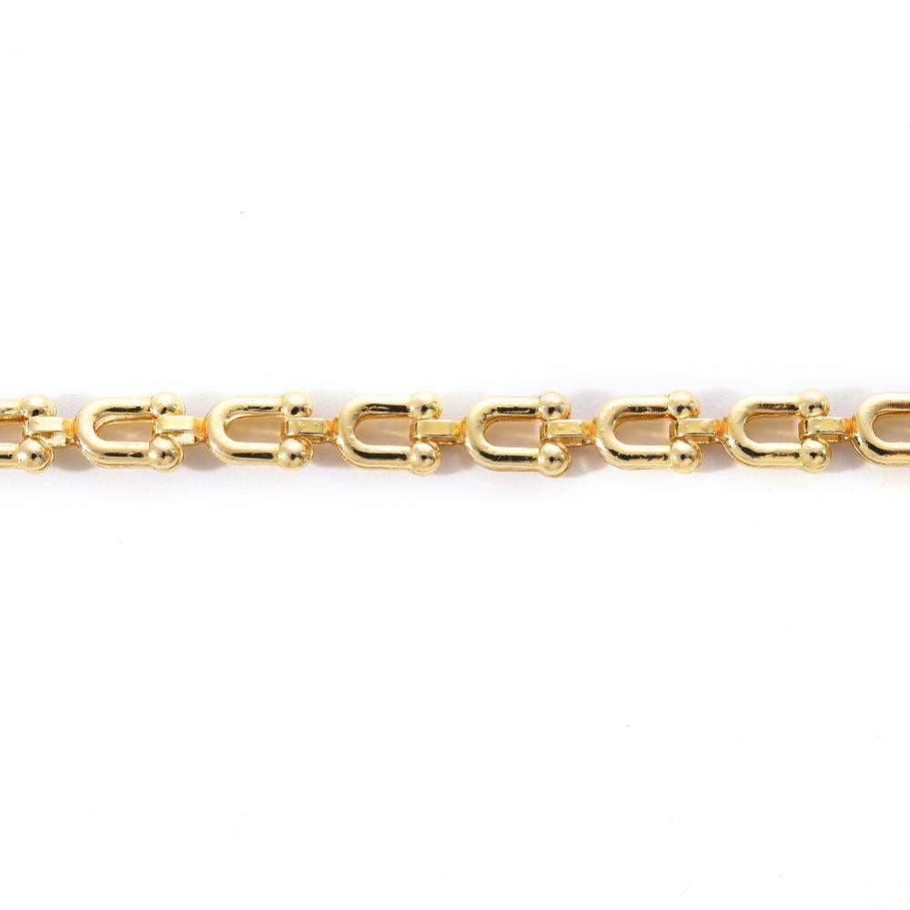 Ketting u-vorm goud 9,5x5mm - prijs per 18cm-ketting-Kraaltjes van Renate