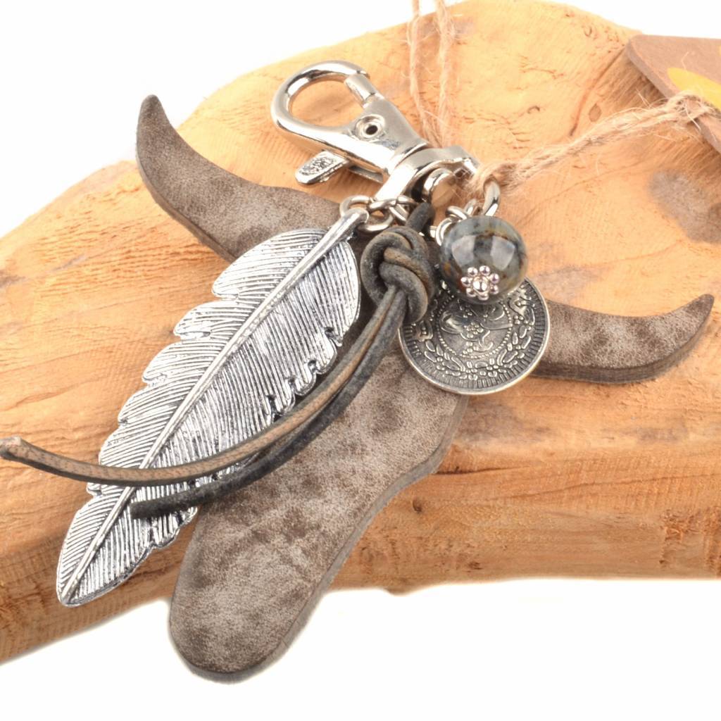 Kies je eigen kleur! Bedel leerhanger buffel DIY pakket-Kraaltjes van Renate