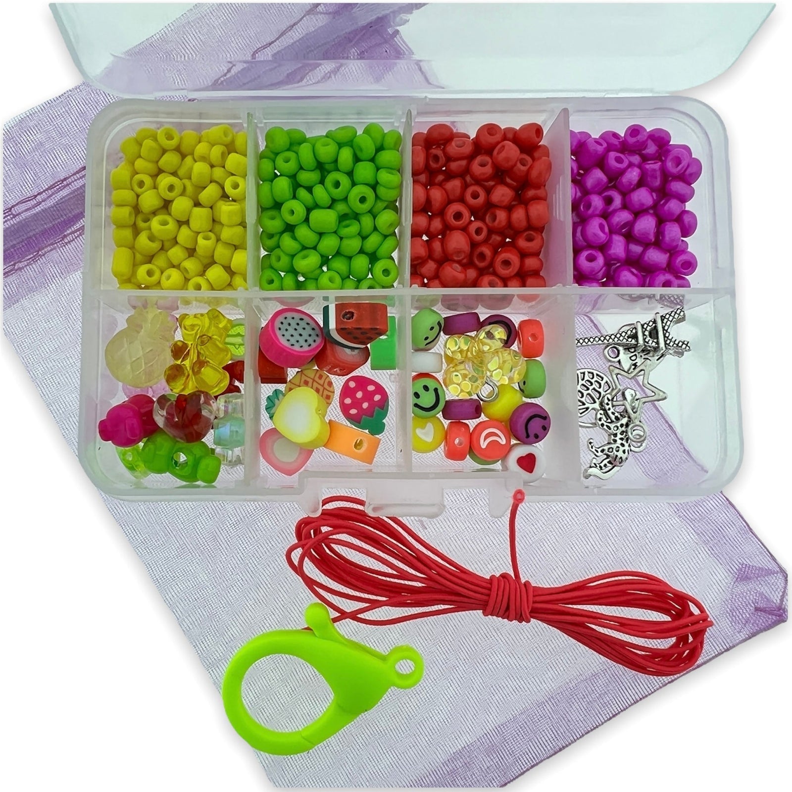 Kinderfeestjes box groot rood-groen-DIY-Kraaltjes van Renate