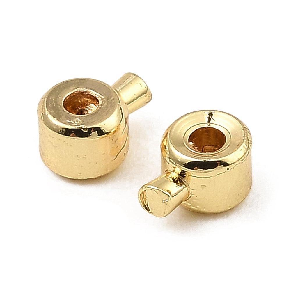 Knijpkraal Kolom Brass Goud 14k 4.5mm - per stuk-Kralen-Kraaltjes van Renate