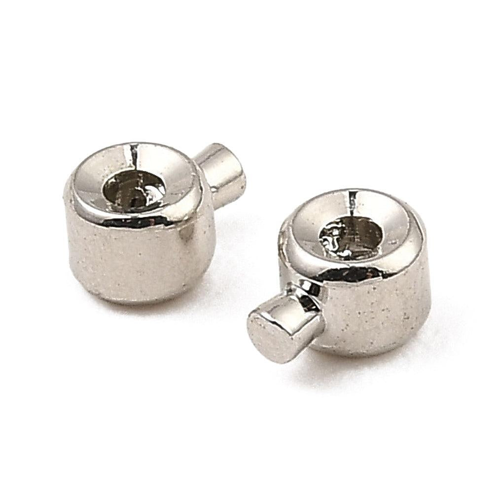 Knijpkraal Kolom Brass Zilver 4.5mm - per stuk-Kralen-Kraaltjes van Renate