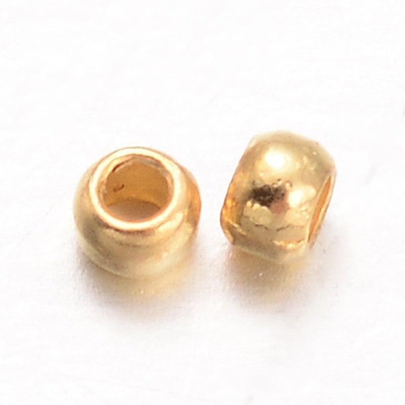 Knijpkraal Messing Goud Rondel 1.5mm - ±100 stuks-Onderdelen-Kraaltjes van Renate