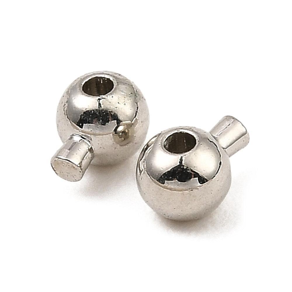 Knijpkraal Rond Brass Zilver 5mm - per stuk