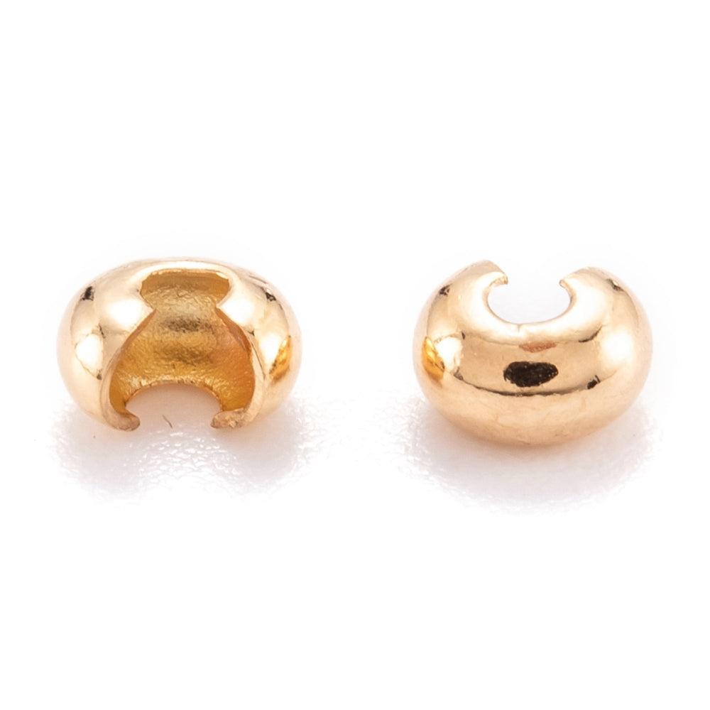 Knijpkraal Verberger Messing 18K Goud 4.5x5mm - 8 stuks-Onderdelen-Kraaltjes van Renate