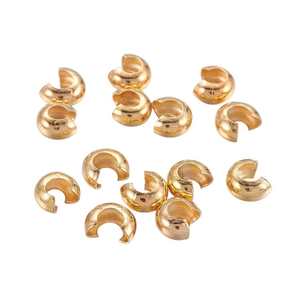Knijpkraal Verberger Messing Goud 5mm - 25 stuks-Onderdelen-Kraaltjes van Renate