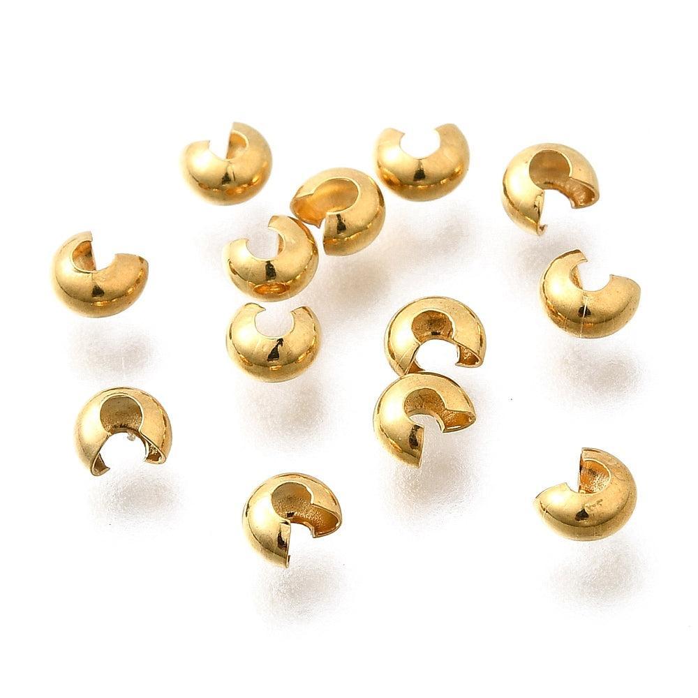 Knijpkraal Verberger RVS 4.0mm Goud - zakje (6 stuks)-Onderdelen-Kraaltjes van Renate