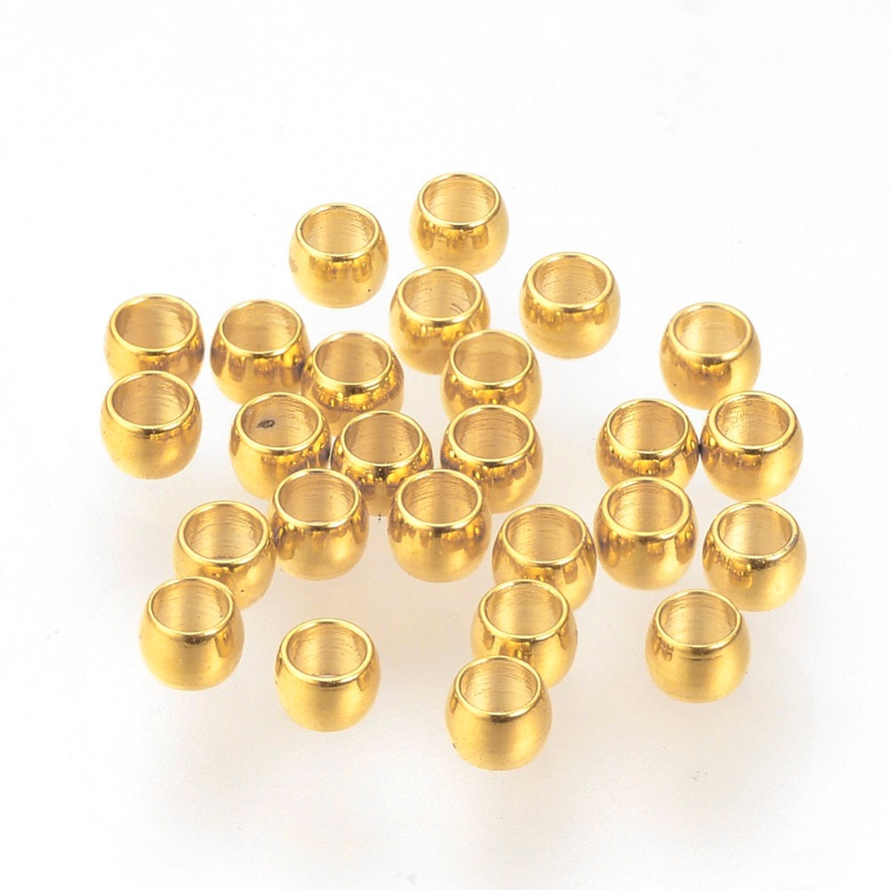 Knijpkraal 24K goud 2x1,5mm- per 18 stuks-onderdelen-Kraaltjes van Renate