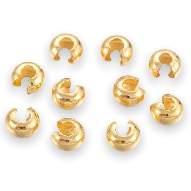 Knijpkraal verbergers Goud 5mm - 20 stuks-onderdelen-Kraaltjes van Renate
