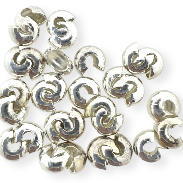 Knijpkraal verbergers Licht zilver 5-6mm - 30 stuks-onderdelen-Kraaltjes van Renate