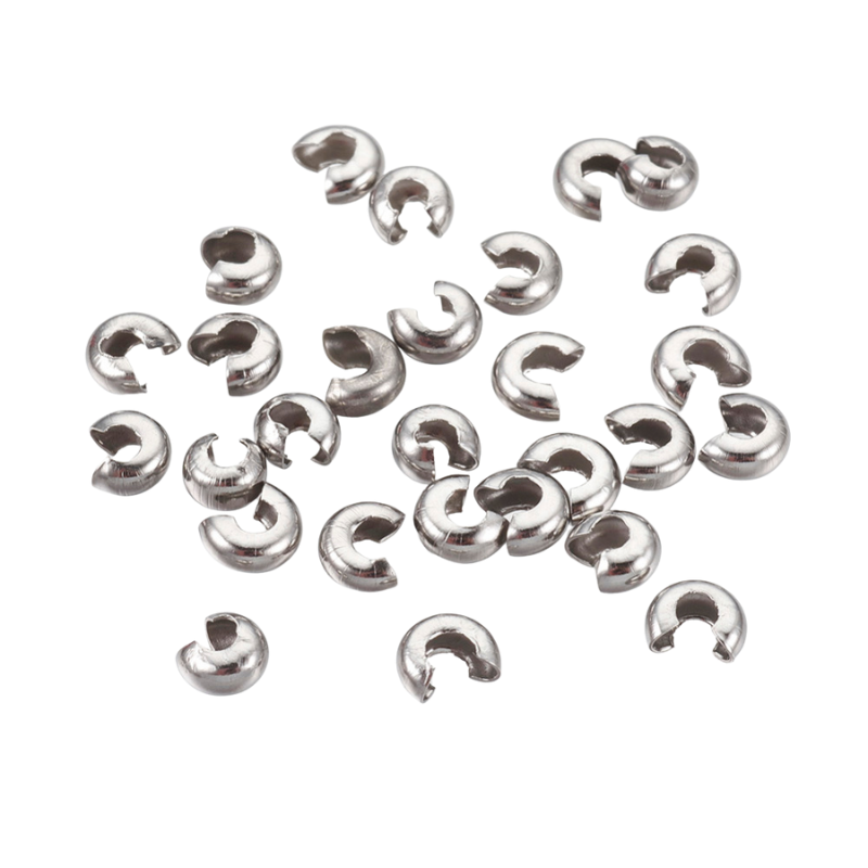 Knijpkraal verbergers zilver 4,5mm - 8 stuks-Onderdelen-Kraaltjes van Renate