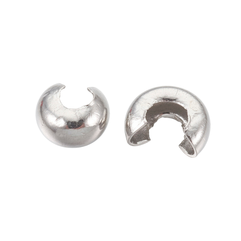 Knijpkraal verbergers zilver 4,5mm - 8 stuks-Onderdelen-Kraaltjes van Renate