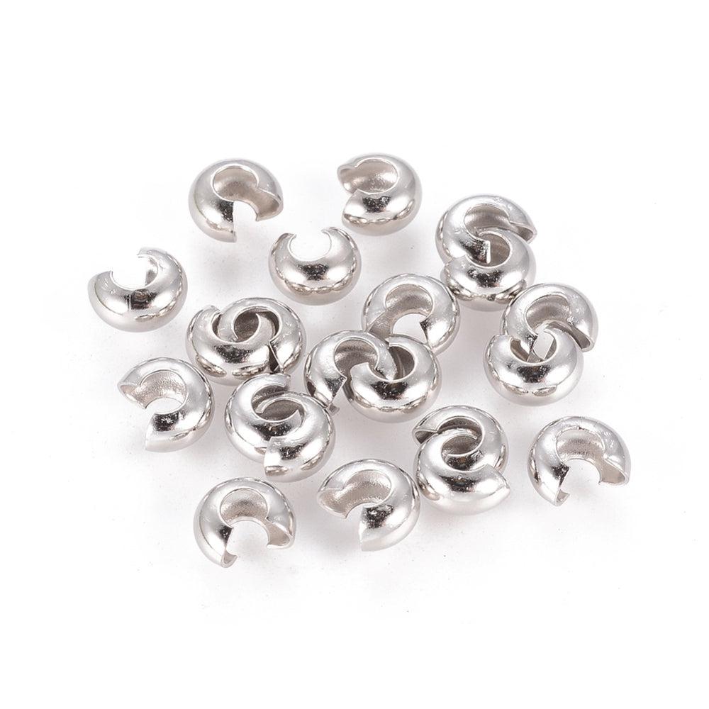 Knijpkraal verbergers zilver 5-6mm - 40 stuks-onderdelen-Kraaltjes van Renate