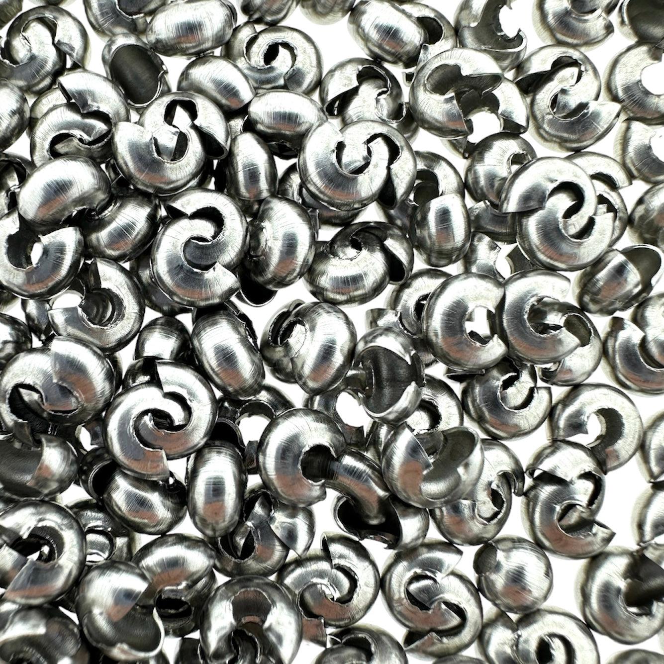 Knijpkraal verbergers zilver RVS 6,5mm - 10 stuks-onderdelen-Kraaltjes van Renate