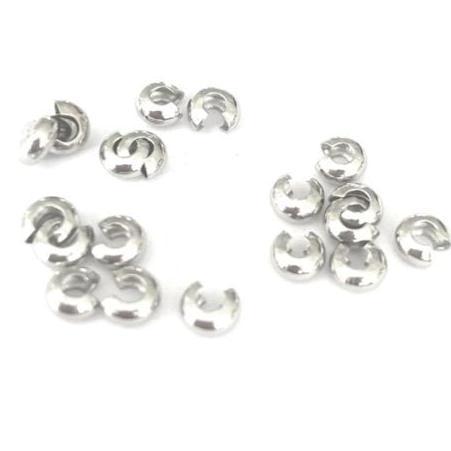 Knijpkraalverbergers 4mm Zilver - 20 stuks-Kraaltjes van Renate