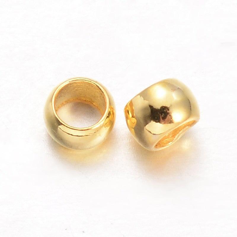 Knijpkralen Brass Goud 2.5mm - 75 stuks-Onderdelen-Kraaltjes van Renate
