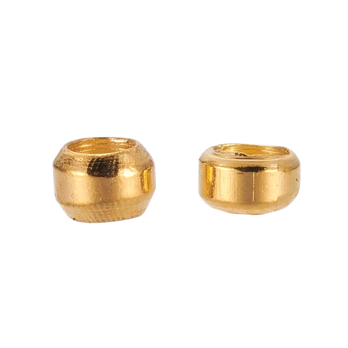 Knijpkralen Brass Goud 2mm - ±100 stuks-Onderdelen-Kraaltjes van Renate