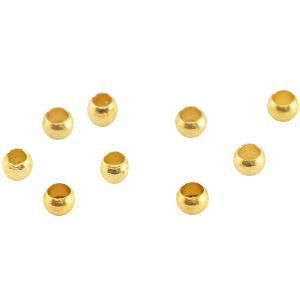 Knijpkralen DQ goud 3mm- per 18 stuks-Onderdelen-Kraaltjes van Renate