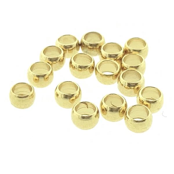 Knijpkralen Goud DQ 3.5mm - 16 stuks-Kraaltjes van Renate