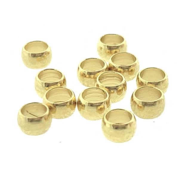 Knijpkralen Goud DQ 4mm - 12 stuks-Kraaltjes van Renate