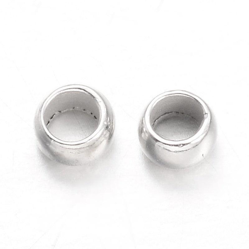 Knijpkralen Zilver 2,5mm - ±85 Stuks-Onderdelen-Kraaltjes van Renate