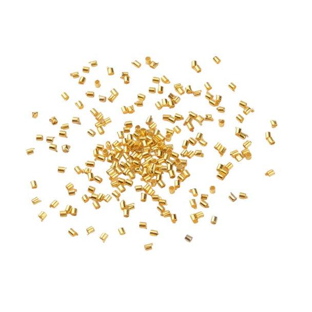 Knijpkralen goud tube 1.5mm - ± 1 gram-onderdelen-Kraaltjes van Renate