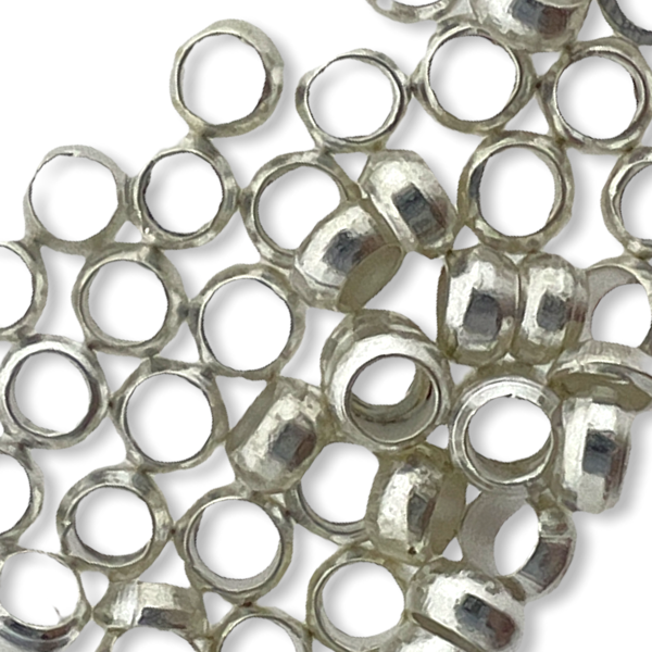 Knijpkralen licht zilver 2mm - ± 75 stuks-onderdelen-Kraaltjes van Renate