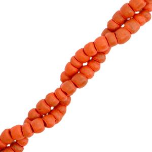 Kokos kralen discs Coral red 4mm - ±50-60 stuks-Kraaltjes van Renate