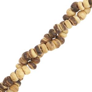 Kokos kralen discs Natural brown 4mm - ±50-60 stuks-Kraaltjes van Renate