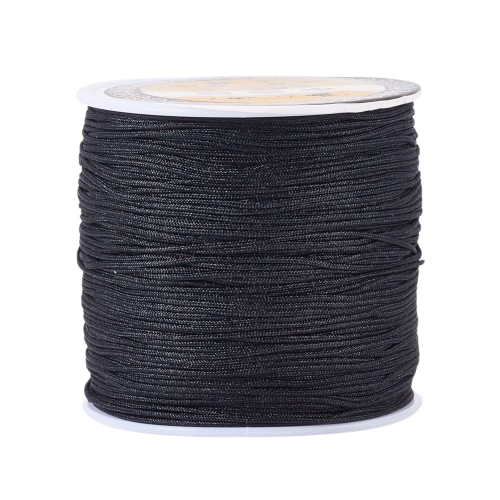 Koord Nylon Zwart 0.8mm - 5 meter-Koord-Kraaltjes van Renate