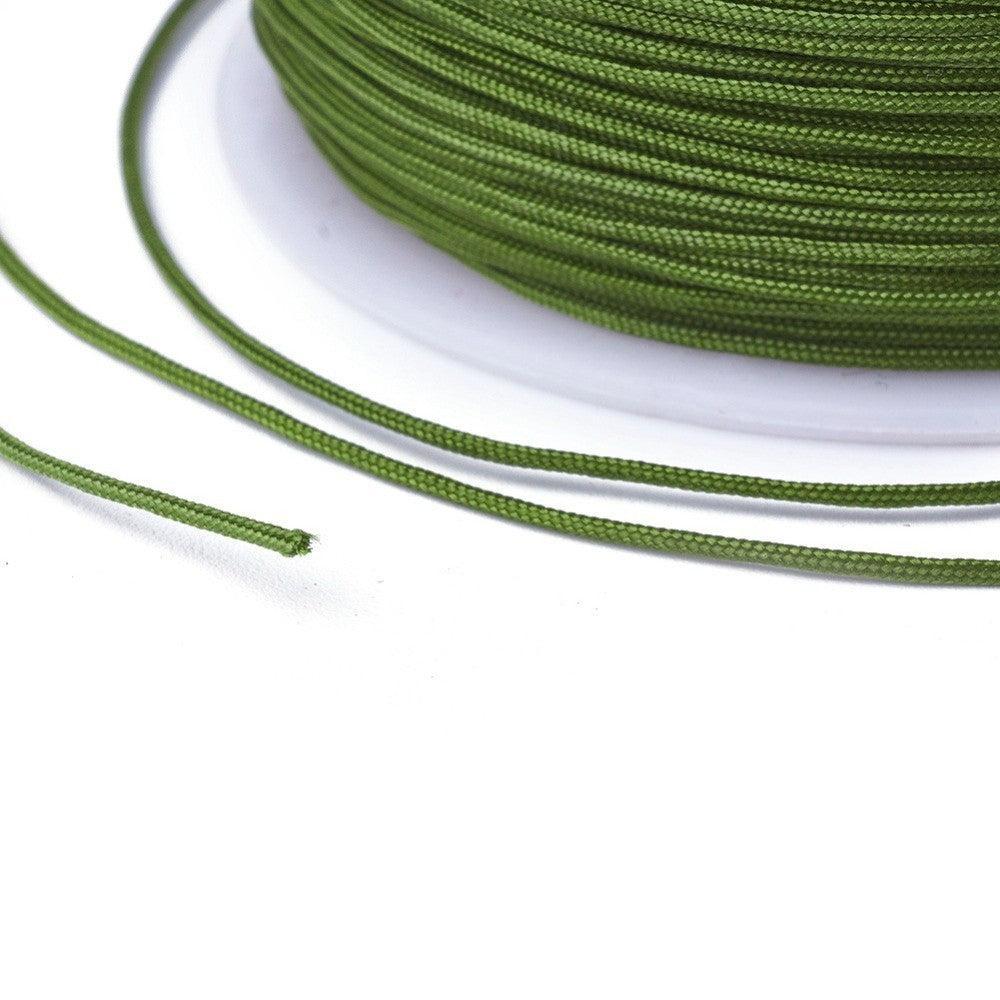 Koord Polyester Legergroen 0.8mm - per 5m-koord-Kraaltjes van Renate