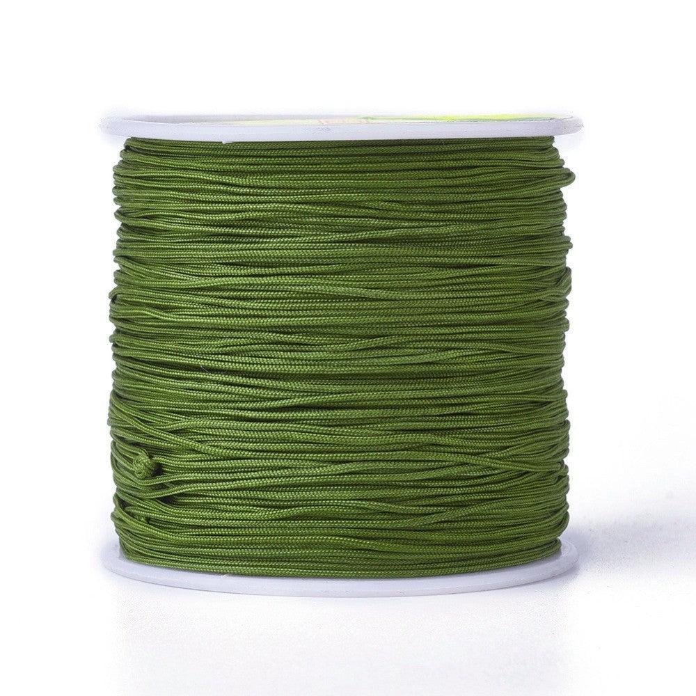 Koord Polyester Legergroen 0.8mm - per 5m-koord-Kraaltjes van Renate