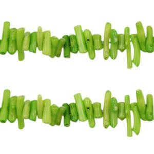 Koraal chips lemon green 4-18mm- ±40 stuks-Kralen-Kraaltjes van Renate