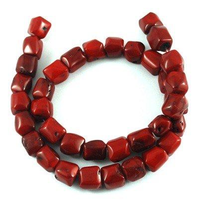 Koraal tonnetje rood ±12mm-Kraaltjes van Renate