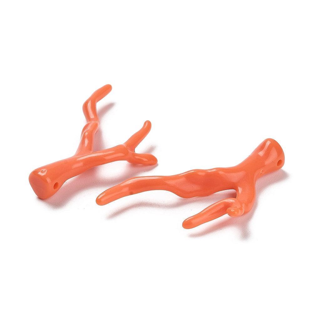 Koraaltak acryl oranje 46mm- per stuk-Kralen-Kraaltjes van Renate