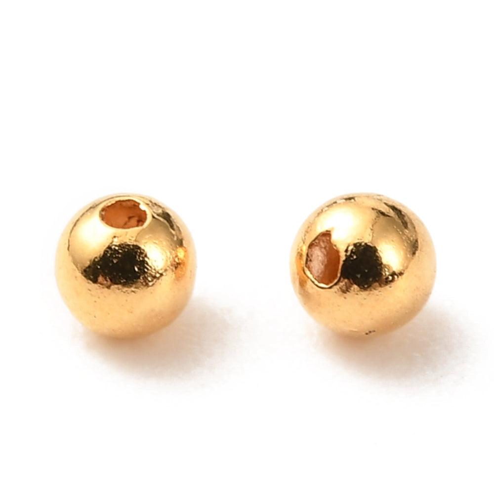 Kraal 18K goud 2mm- per 50 stuks-Kralen-Kraaltjes van Renate