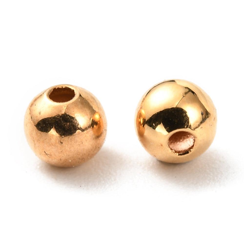 Kraal 18K goud 4mm- per 20 stuks-onderdelen-Kraaltjes van Renate