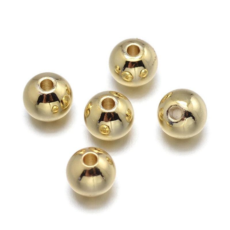 Kraal 18KR plating Goud 8mm- per stuk-Kralen-Kraaltjes van Renate