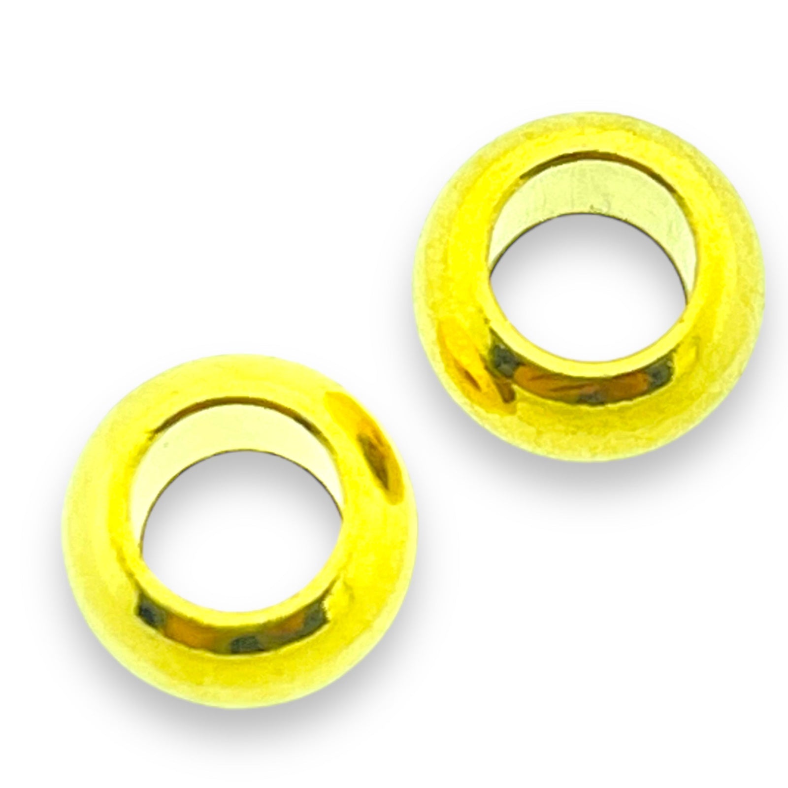 Kraal 24K goud 6x9mm ⌀5mm DQ-leerschuivers-Kraaltjes van Renate