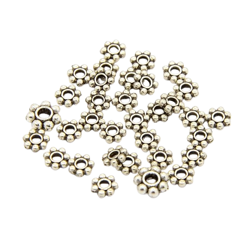 Kraal Bali Spacer Ring Zilver 4mm - 50 stuks-Kralen-Kraaltjes van Renate