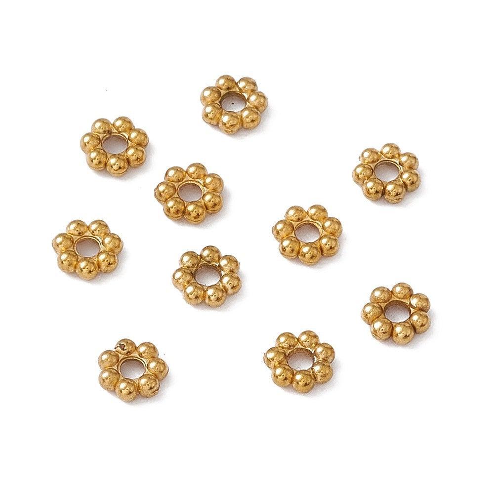 Kraal Bali spacer Premium RVS 18K Gold plated 6mm - per stuk-Kralen-Kraaltjes van Renate