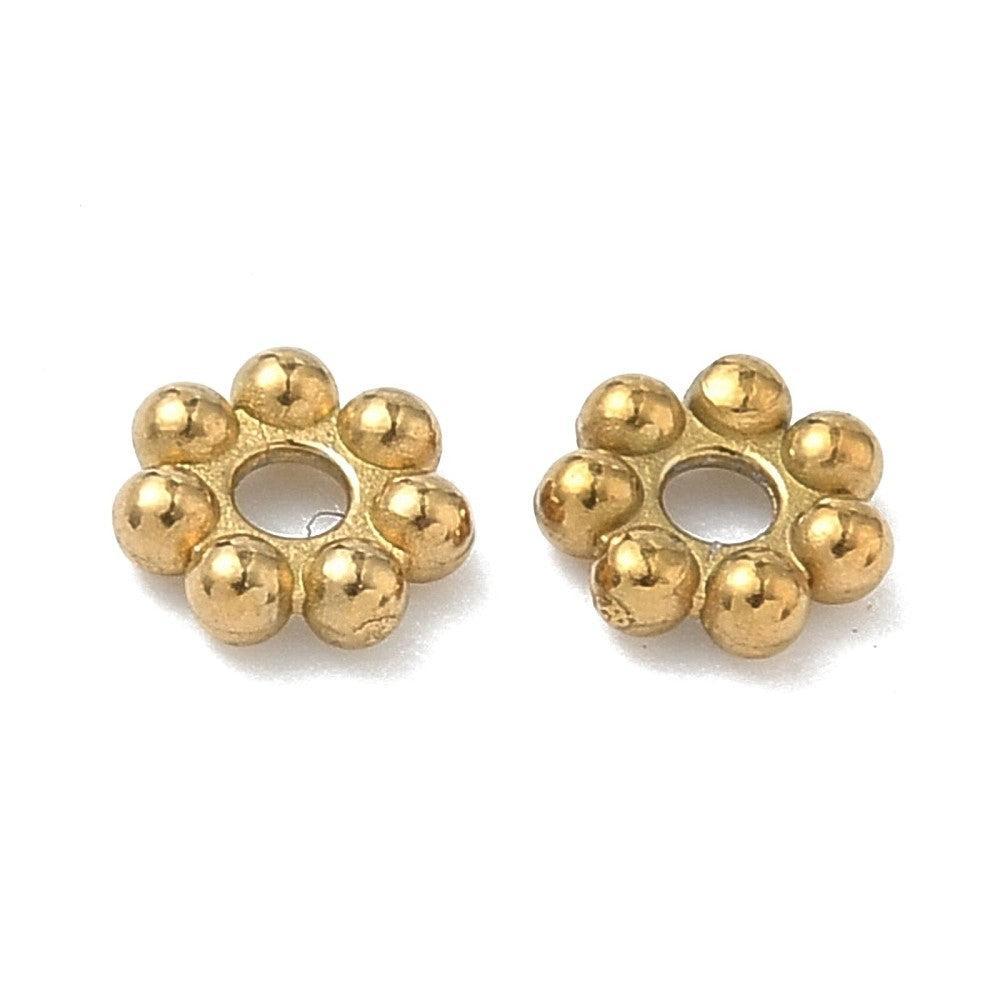 Kraal Bali spacer Premium RVS 18K Gold plated 6mm - per stuk-Kralen-Kraaltjes van Renate