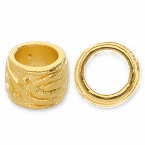 Kraal DQ Rond motief Goud 4mm - per stuk-bedels-Kraaltjes van Renate