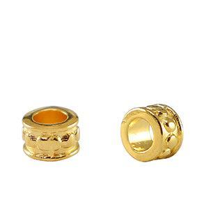 Kraal DQ Tube motief Goud 6mm - per stuk-bedels-Kraaltjes van Renate