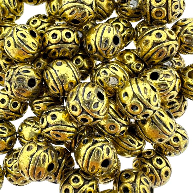 Kraal Design Brons 8mm - 5 stuks-Kralen-Kraaltjes van Renate