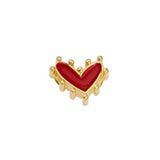Kraal Heart Rood-Goud 24K DQ 13mm-bedels-Kraaltjes van Renate