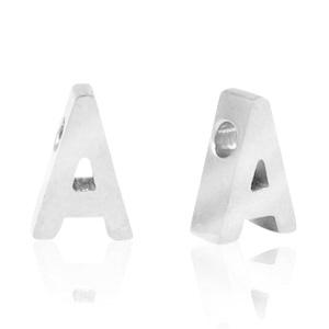 Kraal Initial letter Ø1,8mm Stainless steel Zilver (rvs) 8x5mm-Kraaltjes van Renate
