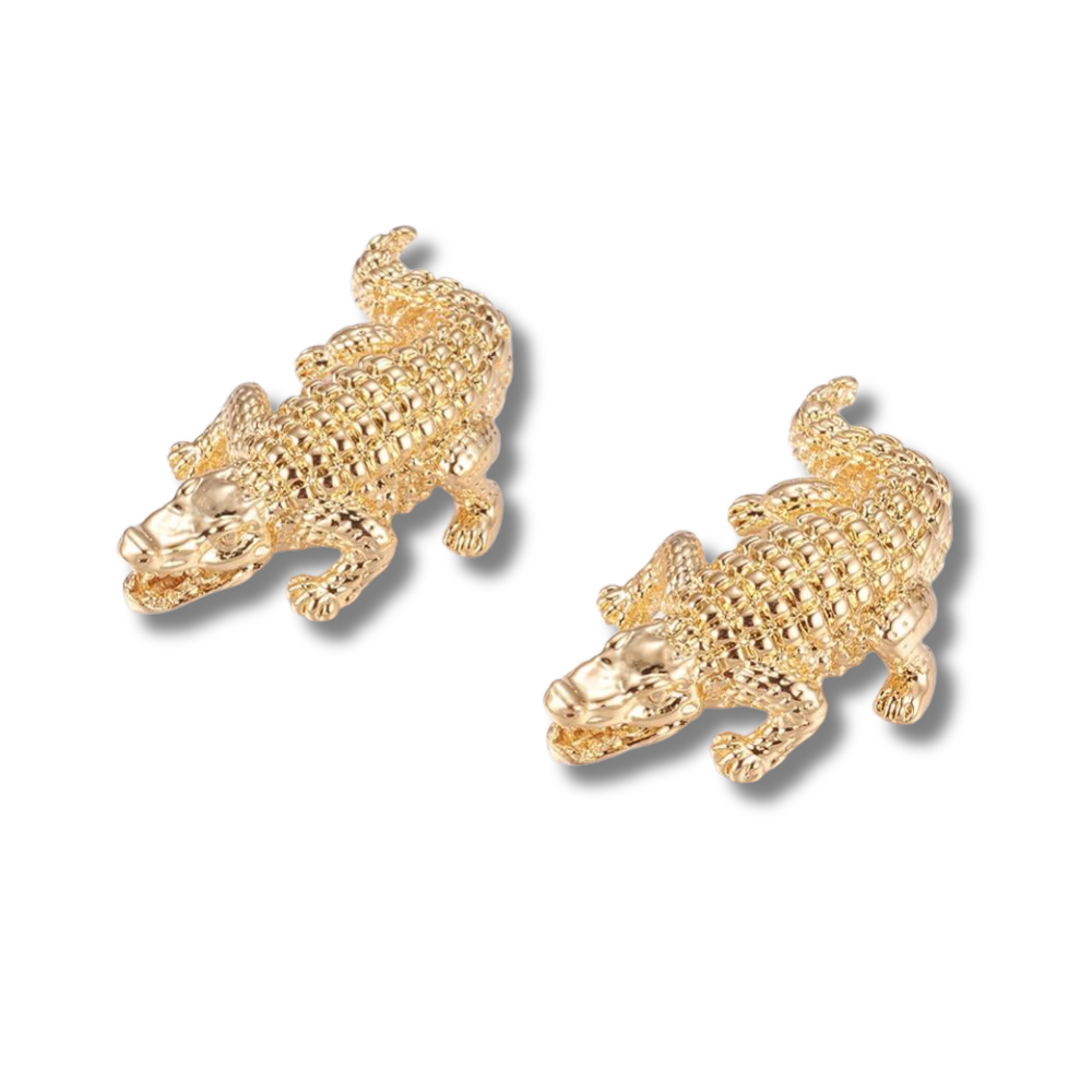 Kraal Krokodil Goud 24mm - per stuk-bedels-Kraaltjes van Renate